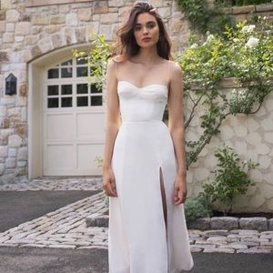 Reformation Juliette in ivory, size 0
